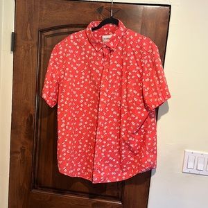 Red floral button up Goodfellow and Co